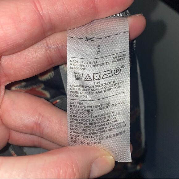 Banana Republic Womens Printed Stretch V-Neck Sleeveless Wrap Dress Black Small - Picture 13 of 14